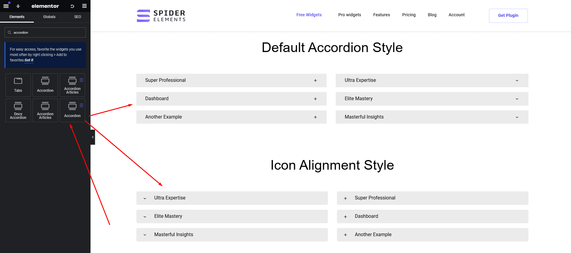 Best Elementor Widgets | 1.accordion widget